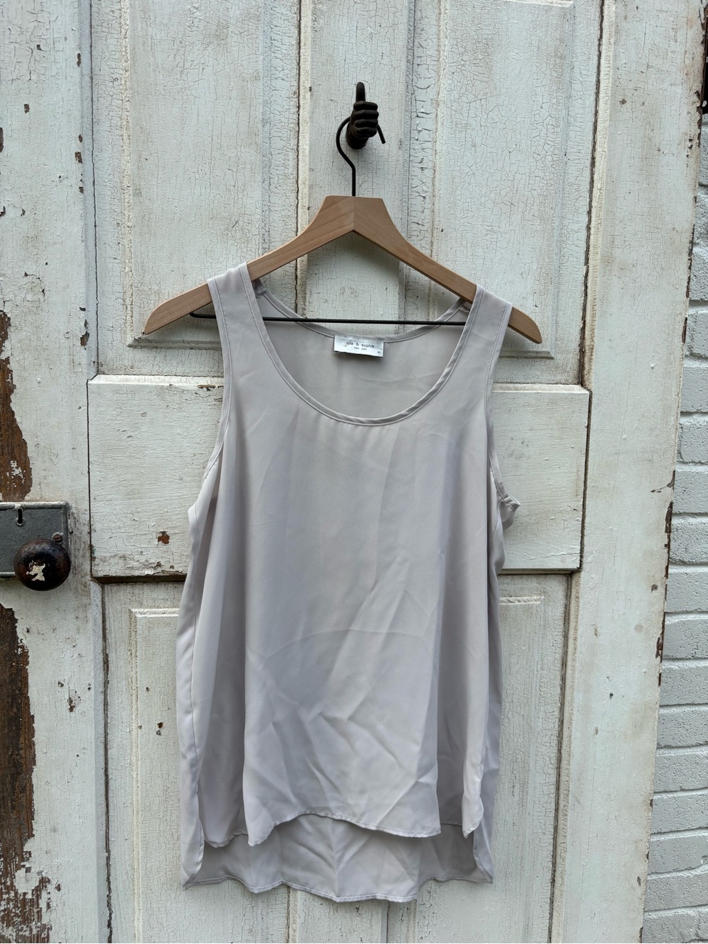 Lola & Sophie Layered Scoop Neck Tank - Light Taupe